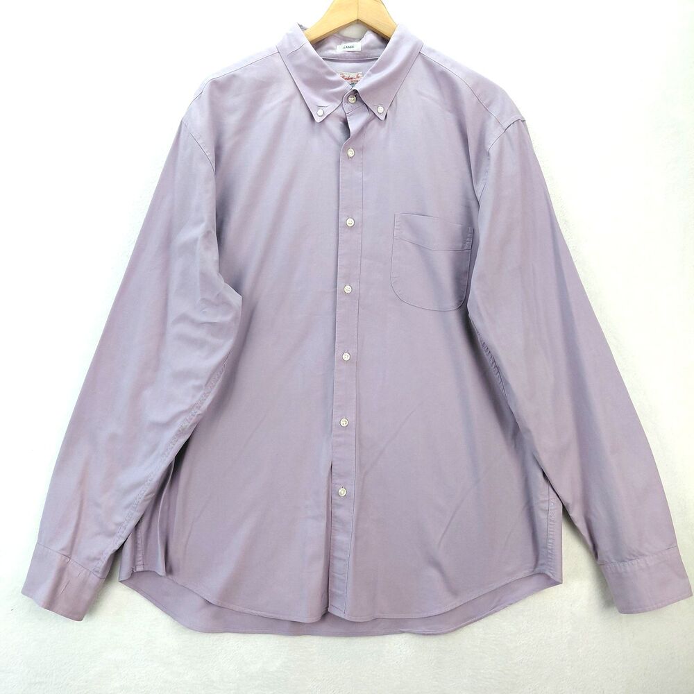 J.Crew Broken In Oxford Shirt Mens XL Purple Classic Organic Cotton Button Down